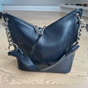 Jimmy Choo Navy Blue Handbag Silver Hardware